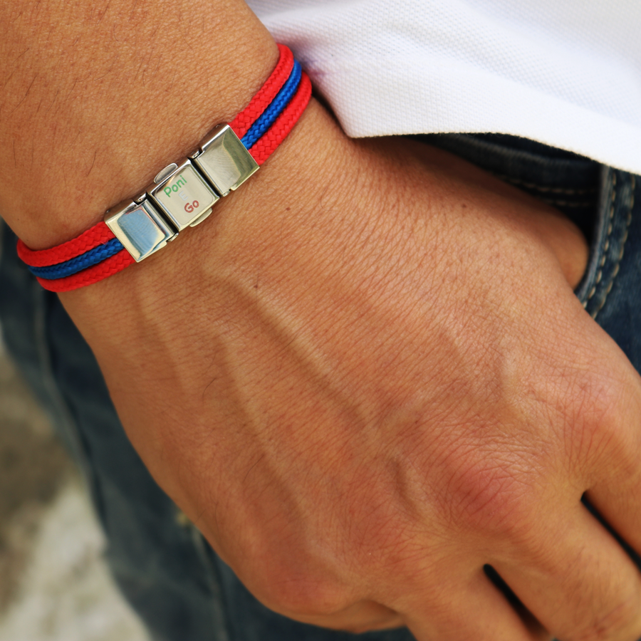 bracciale poni e go cagliari rosso blu