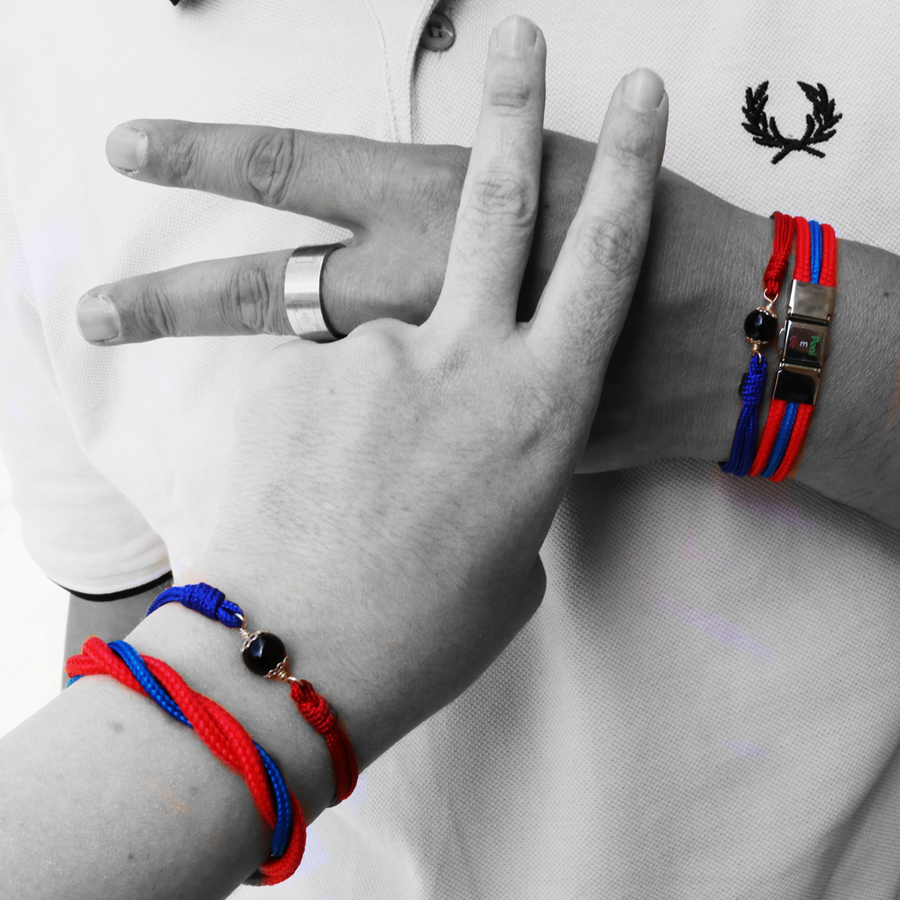 bracciali cagliari poni e go rosso blu